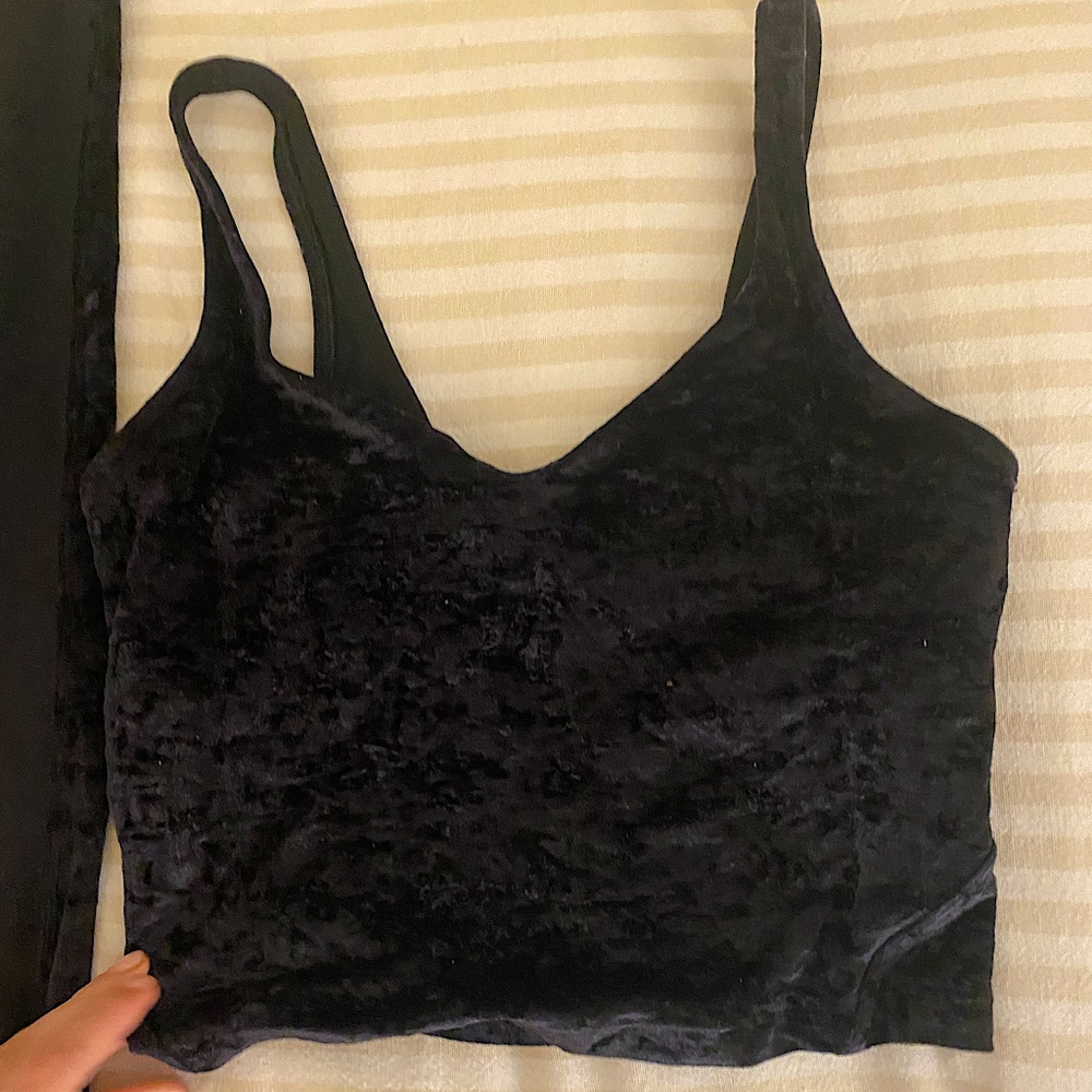 Navy crushed velvet limited Lululemon align tank